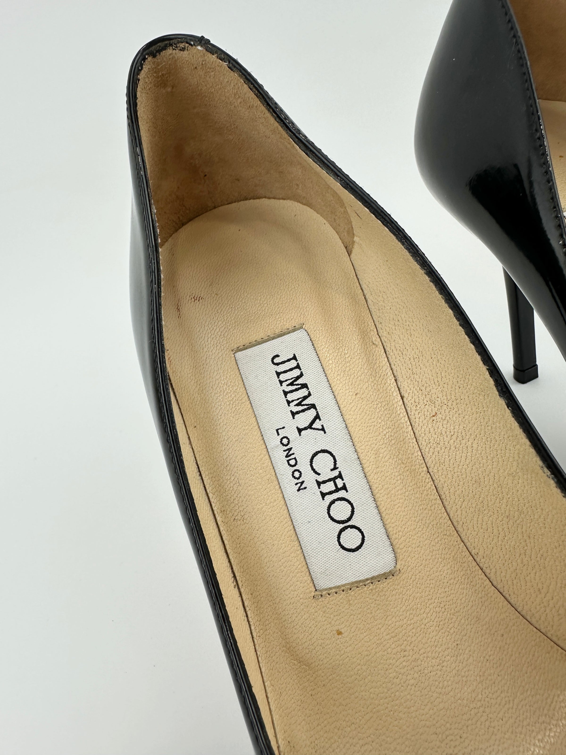 Love 85 Black Patent Leather Heels Size 34.5