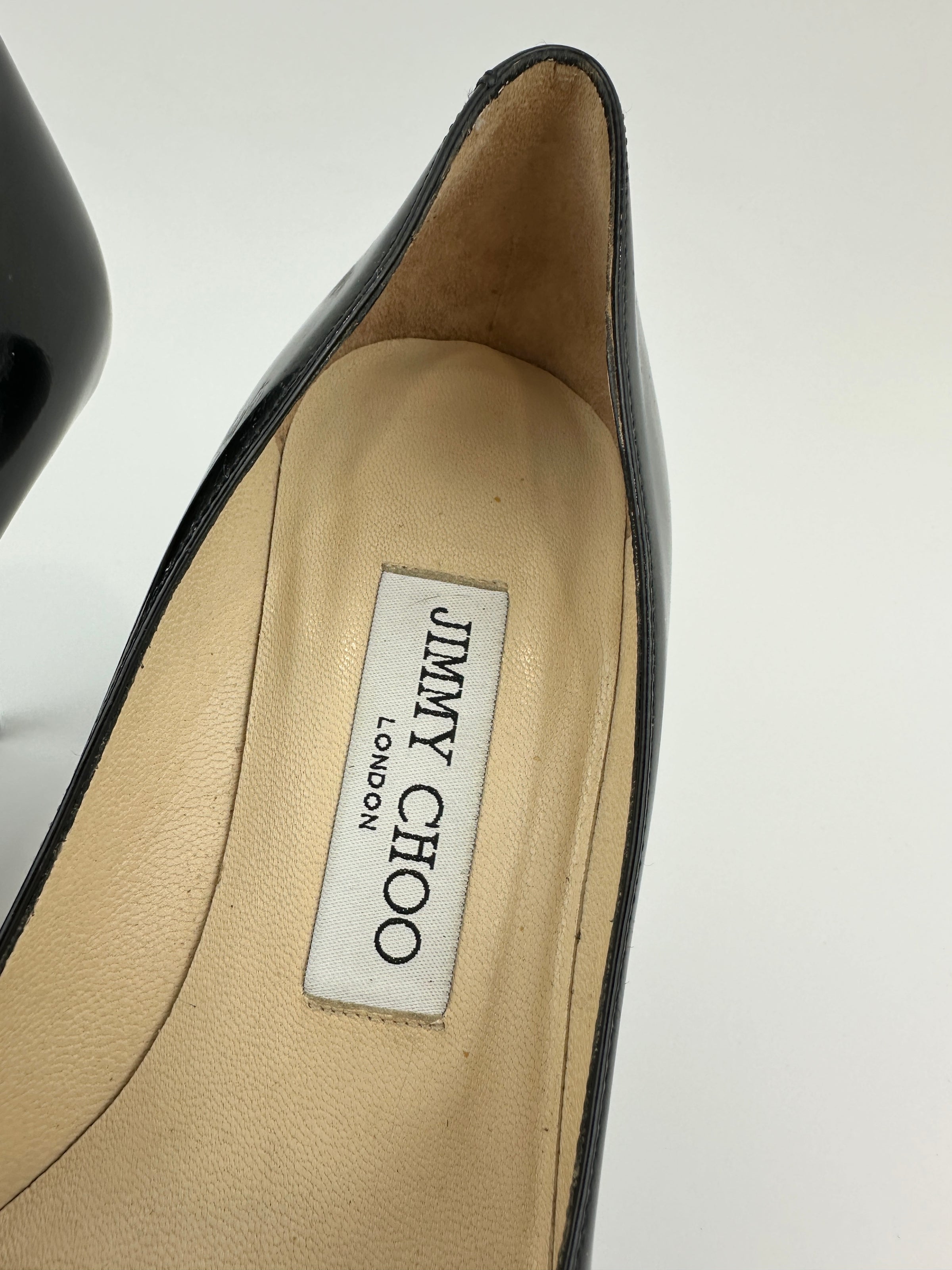 Love 85 Black Patent Leather Heels Size 34.5