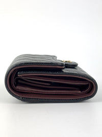 Classic Small Flap Wallet In Black Caviar Leather LGHW