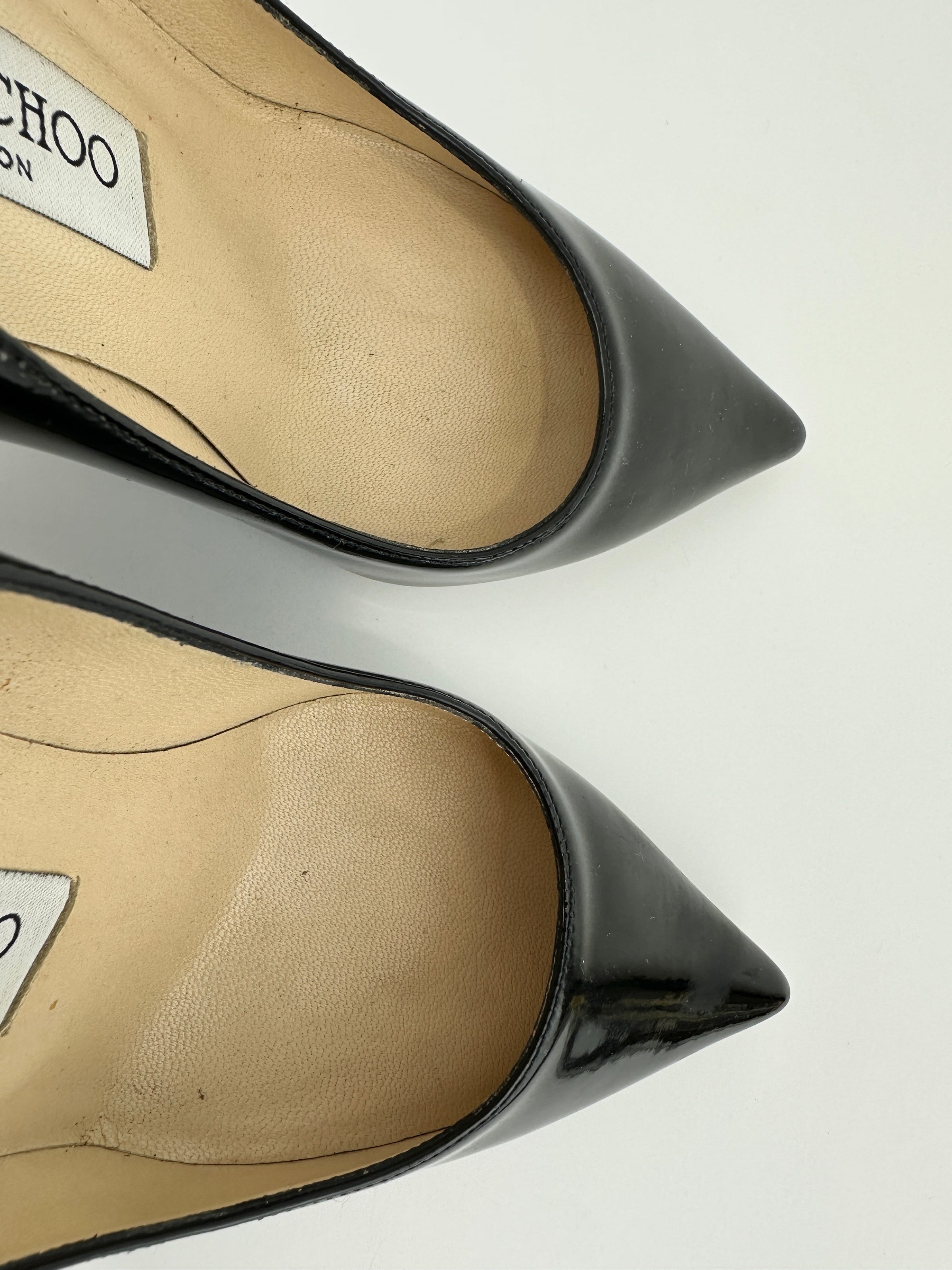 Love 85 Black Patent Leather Heels Size 34.5