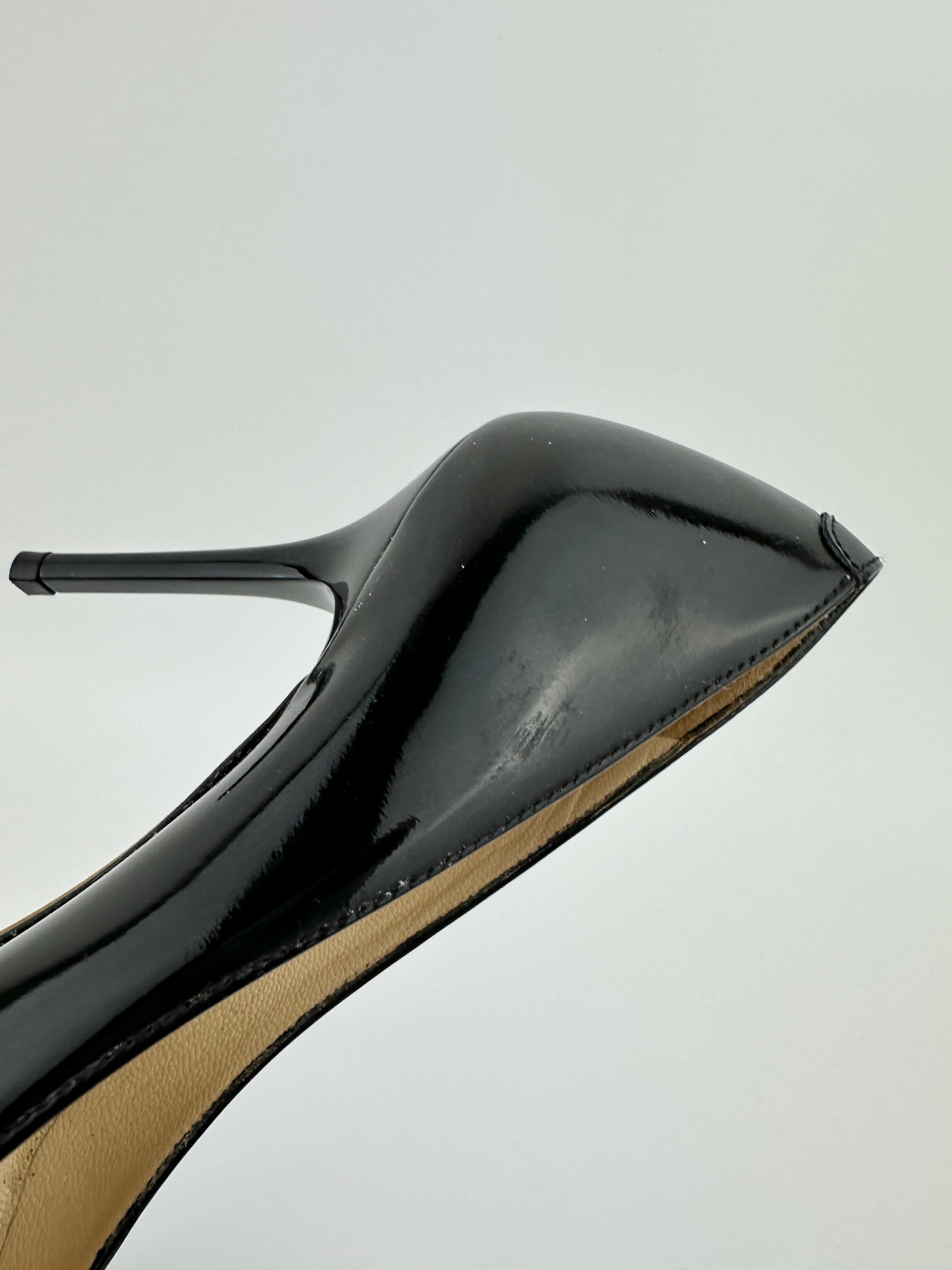 Love 85 Black Patent Leather Heels Size 34.5