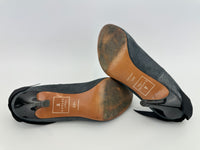 en Blue Pumps with Ribbon Size 23.5cm