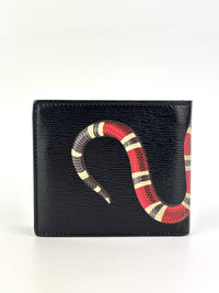 Black Leather Kingsnake Bifold Wallet