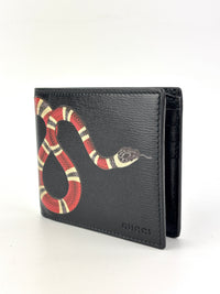 Black Leather Kingsnake Bifold Wallet