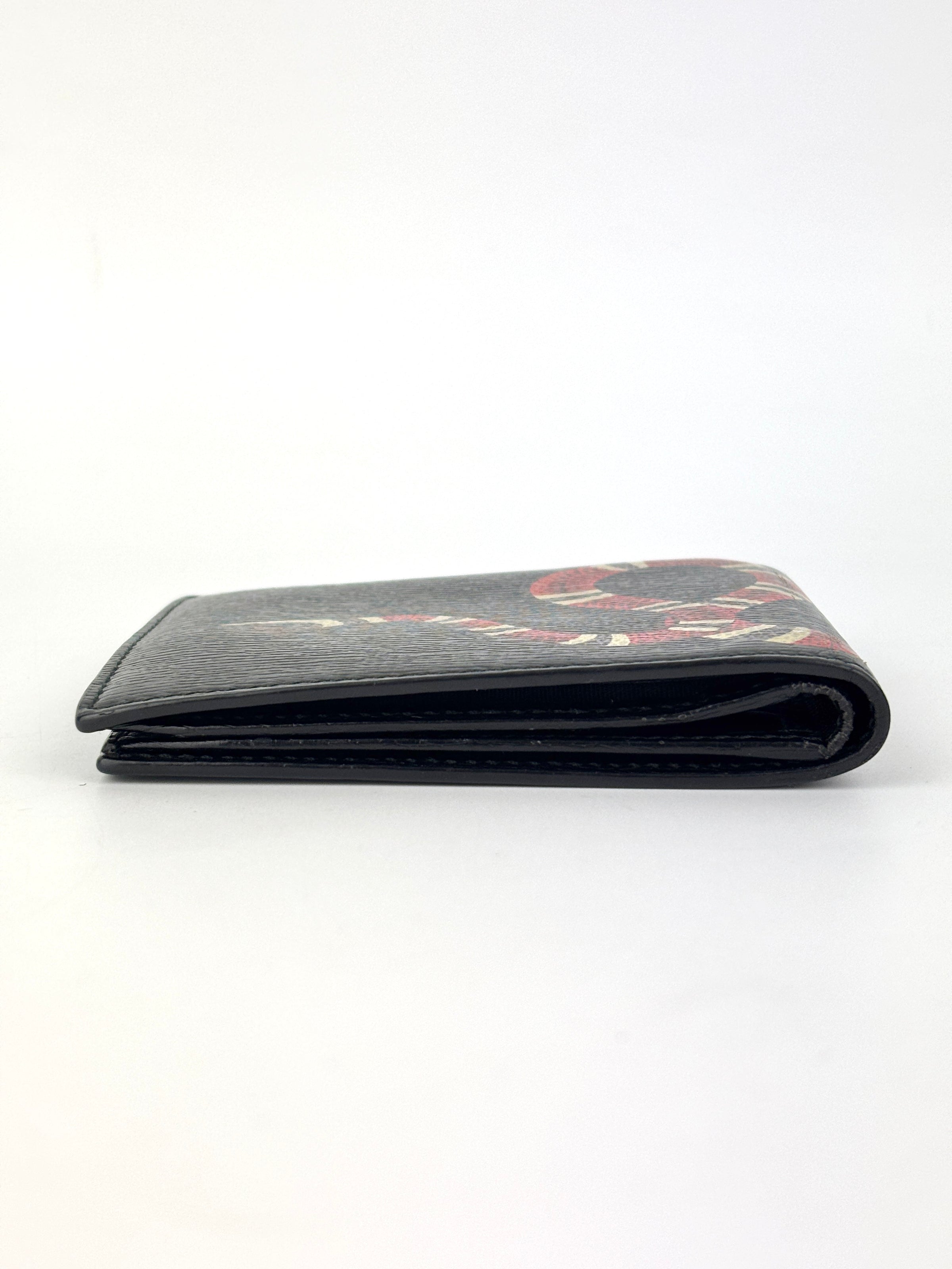 Black Leather Kingsnake Bifold Wallet