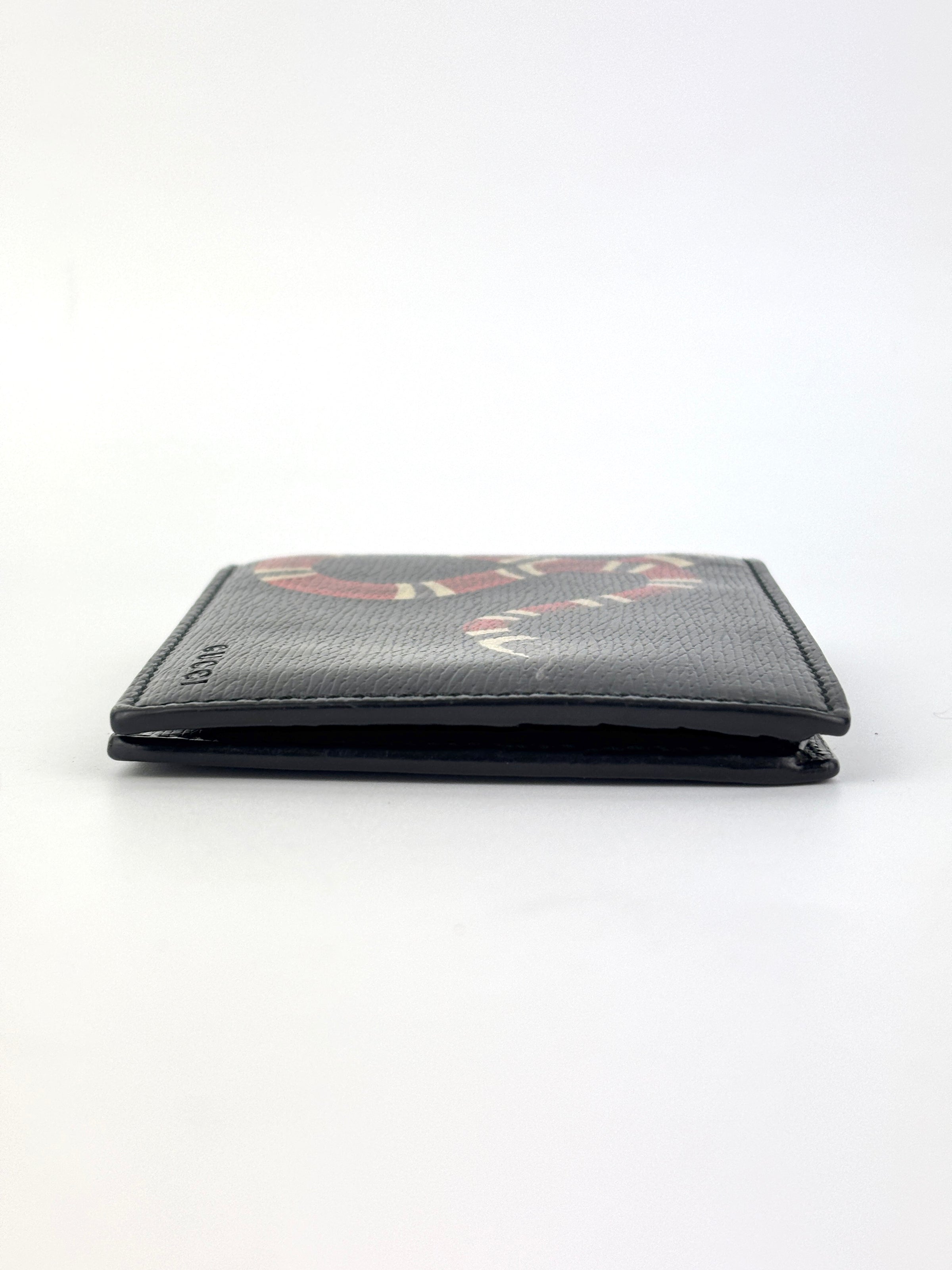 Black Leather Kingsnake Bifold Wallet