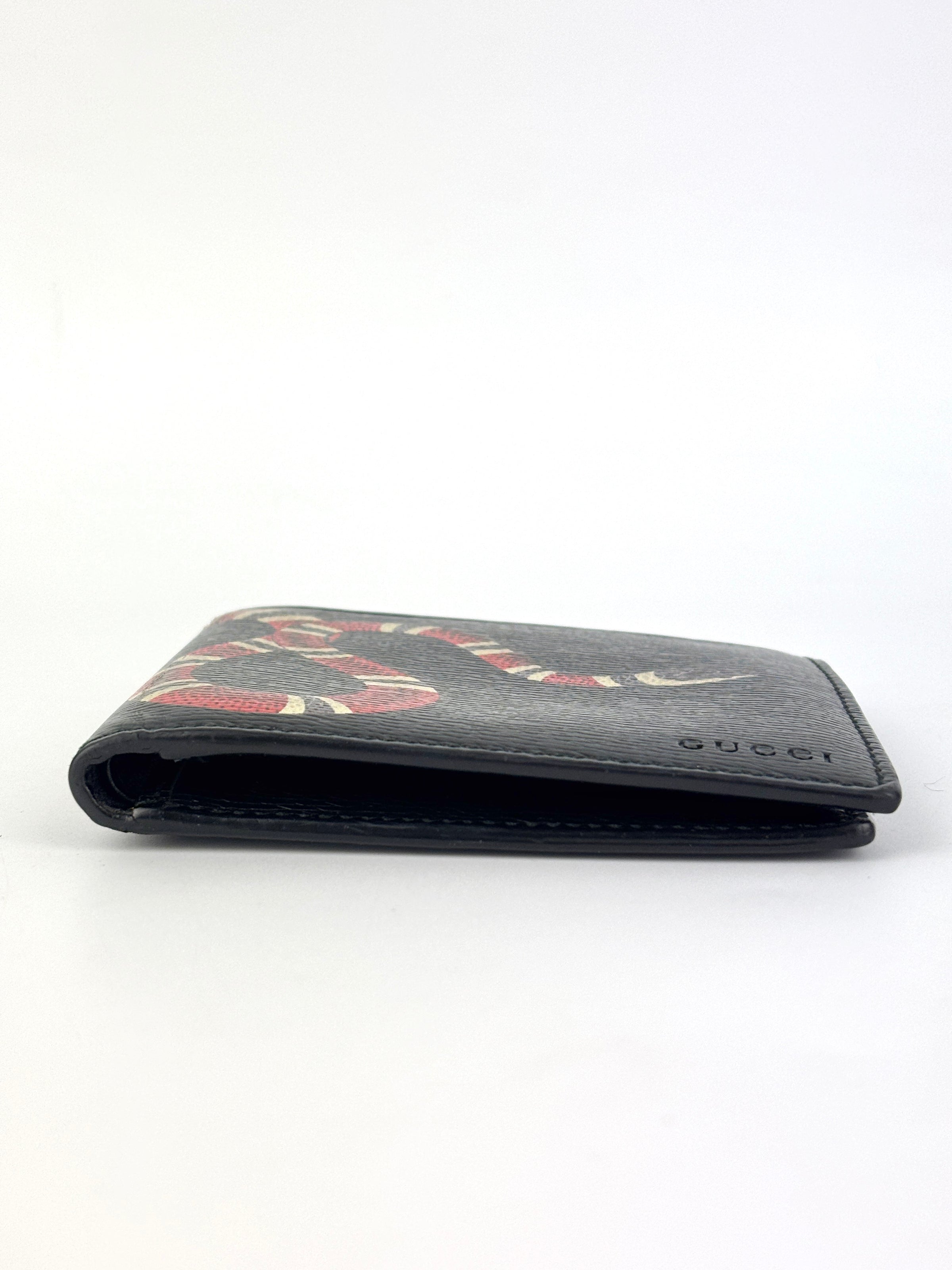 Black Leather Kingsnake Bifold Wallet