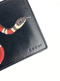 Black Leather Kingsnake Bifold Wallet
