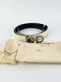 Reversible Gancini Belt White / Black 90cm