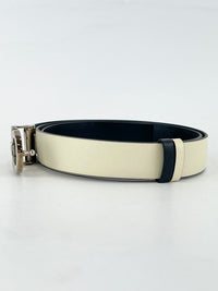 Reversible Gancini Belt White / Black 90cm