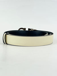 Reversible Gancini Belt White / Black 90cm