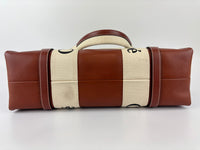 Calfskin Medium Woody Ribbon Tote in Sepia Brown