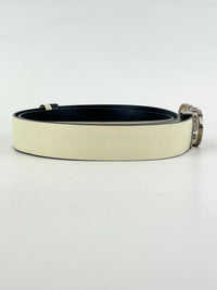 Reversible Gancini Belt White / Black 90cm