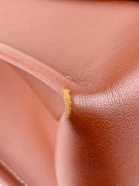 Calfskin Medium Woody Ribbon Tote in Sepia Brown
