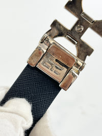 Reversible Gancini Belt White / Black 90cm