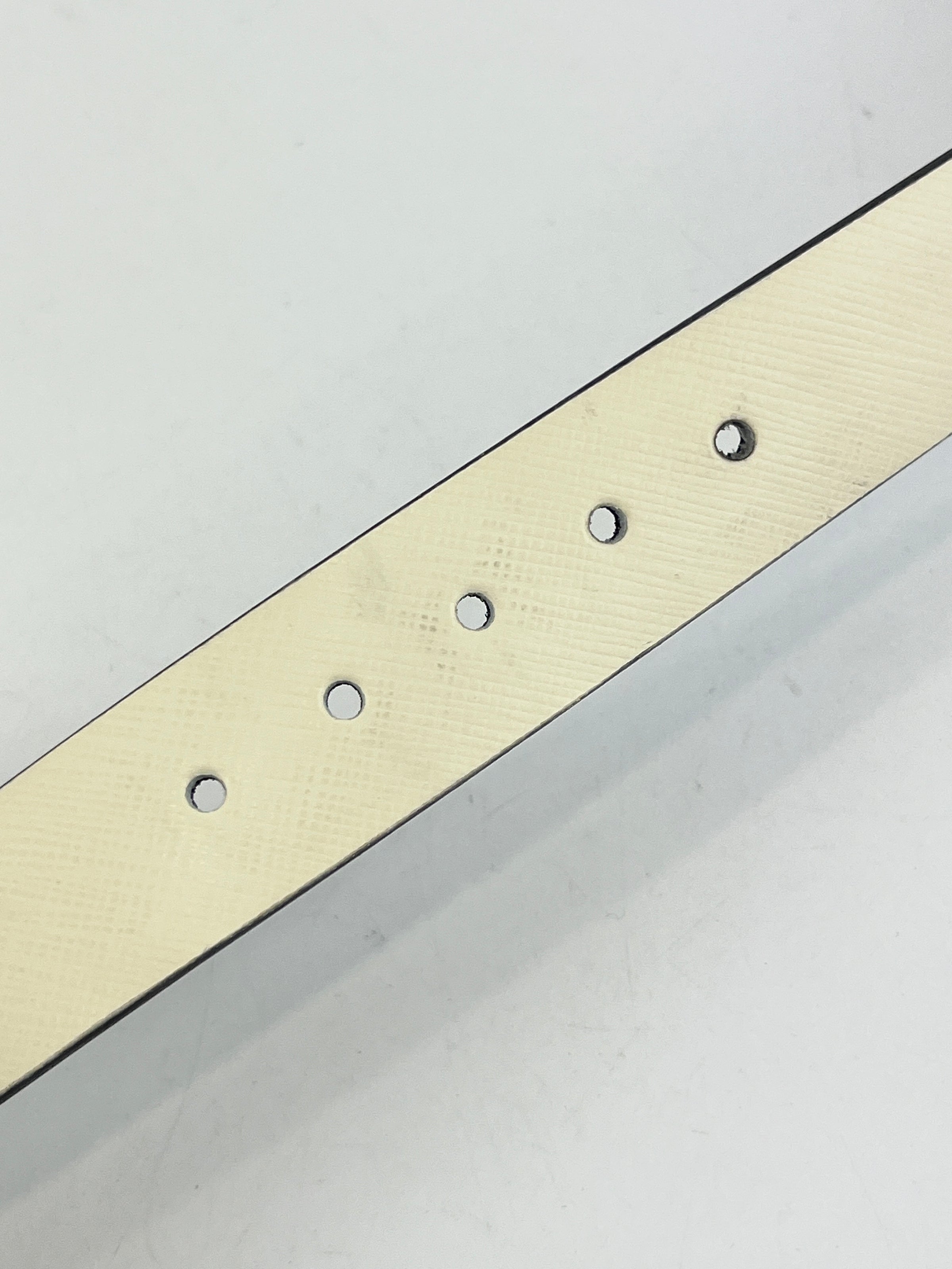 Reversible Gancini Belt White / Black 90cm
