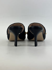 Roman Stud Slide Sandals Quilted Black Nappa GHW Size 38
