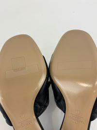 Roman Stud Slide Sandals Quilted Black Nappa GHW Size 38