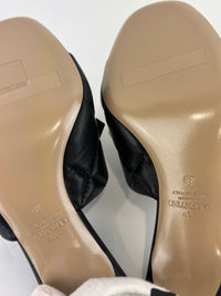Roman Stud Slide Sandals Quilted Black Nappa GHW Size 38