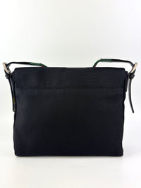 337074 Techno Large Web Nylon Canvas Messenger Bag Black