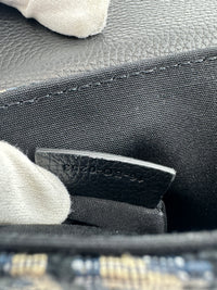 Saddle Messenger Dior Oblique Jacquard with Black Grained Calfskin Bag