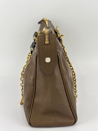 Panthea Shoulder Bag in Chevron Nappa Leather Tundra