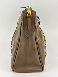 Panthea Shoulder Bag in Chevron Nappa Leather Tundra