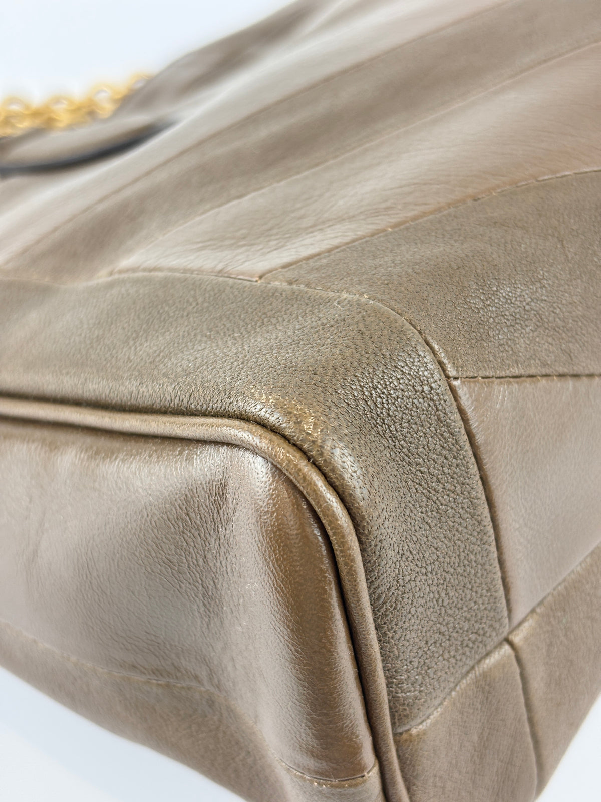 Panthea Shoulder Bag in Chevron Nappa Leather Tundra