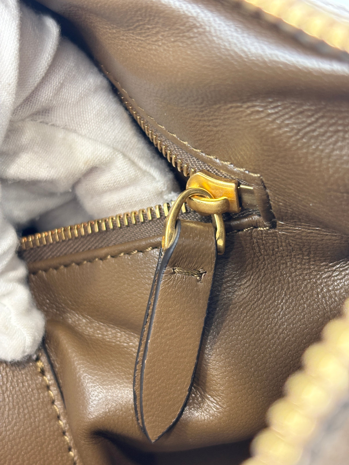 Panthea Shoulder Bag in Chevron Nappa Leather Tundra