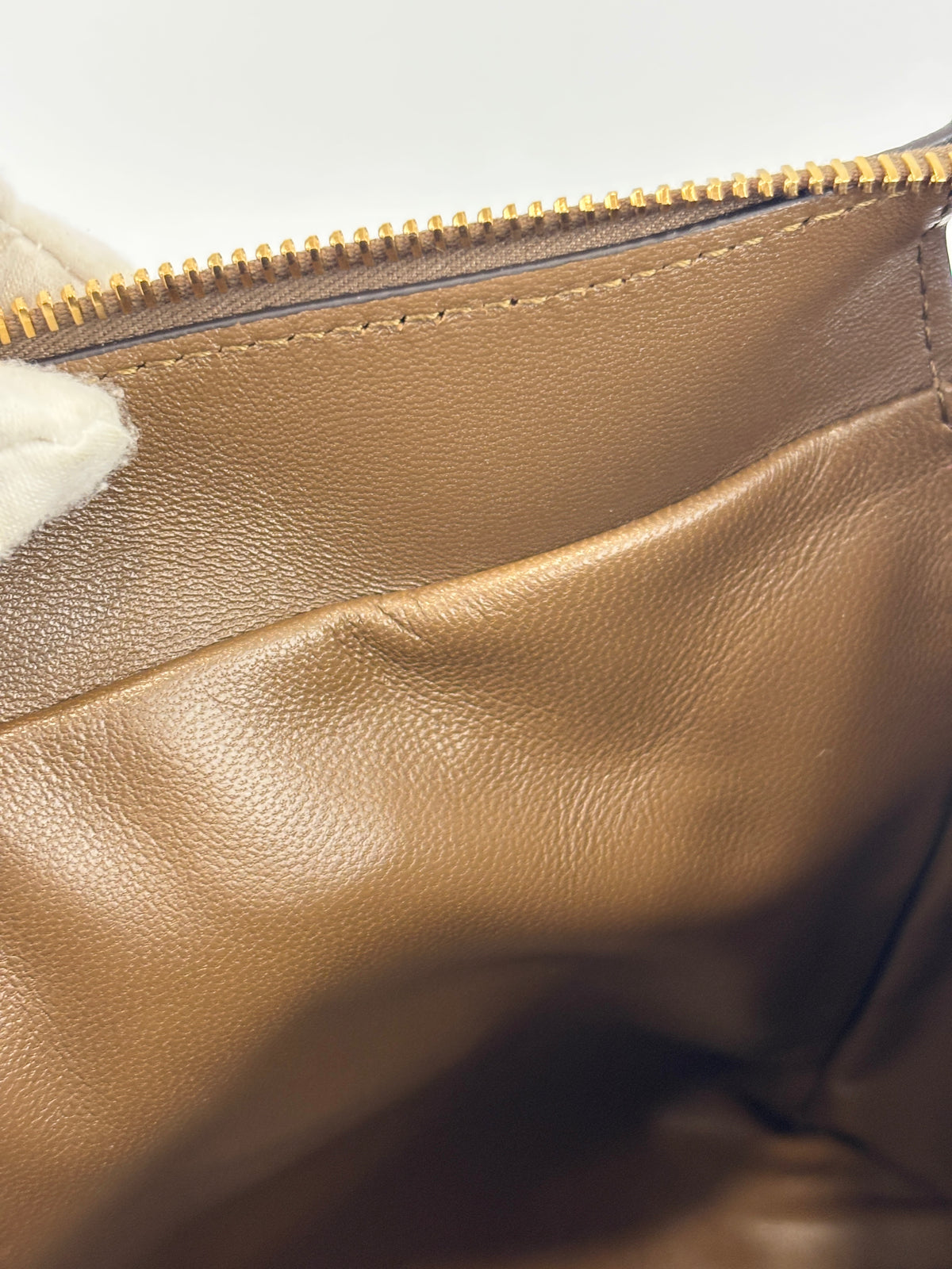 Panthea Shoulder Bag in Chevron Nappa Leather Tundra