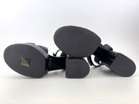 Platform Chunky Heels Black Quilted Lambskin Leather  Size 37