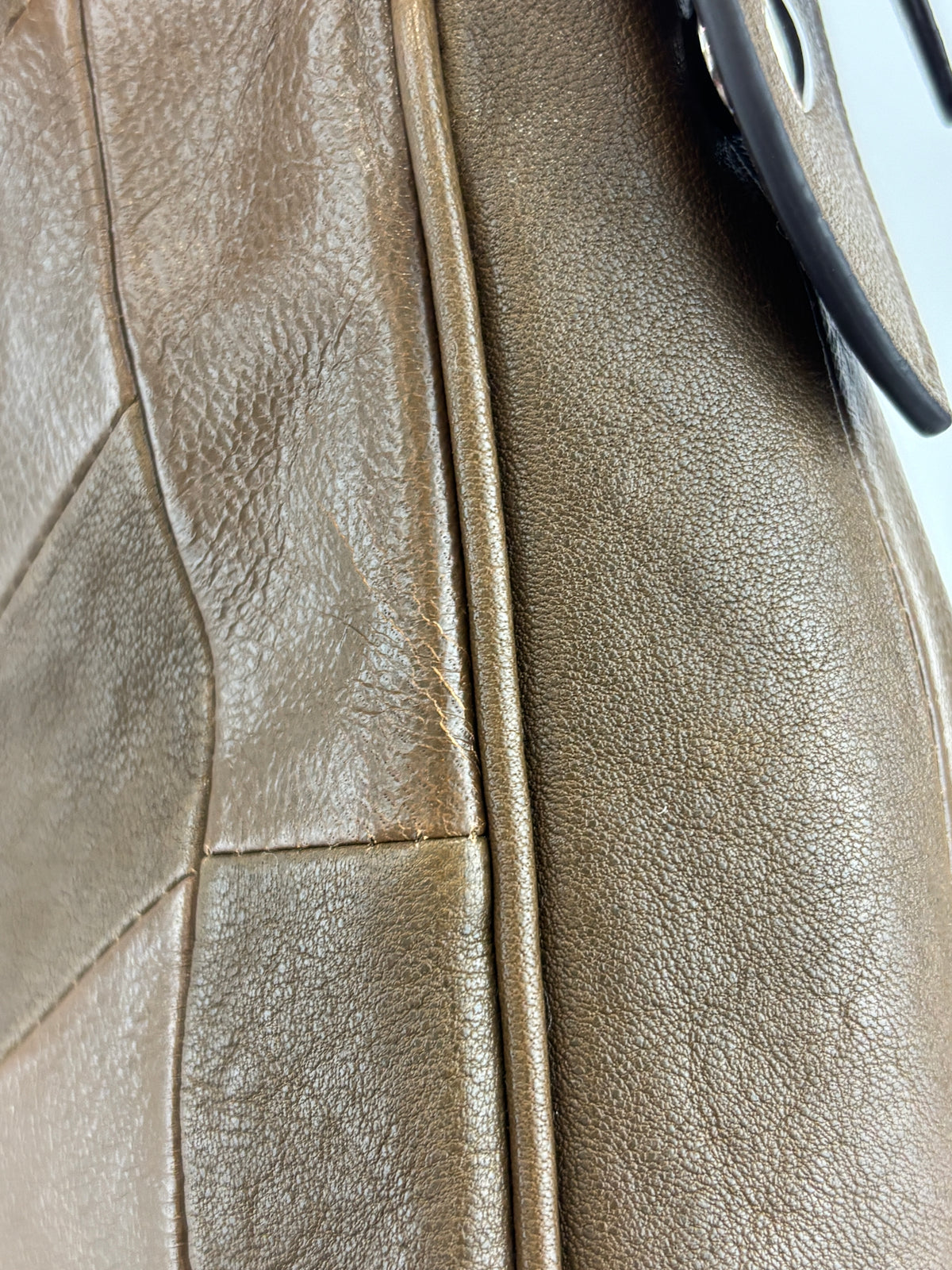 Panthea Shoulder Bag in Chevron Nappa Leather Tundra