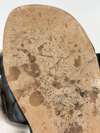 Amy Intrecciato Flat Sandals in Black Leather Size 39