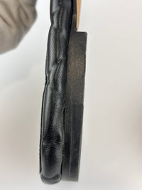 Amy Intrecciato Flat Sandals in Black Leather Size 39