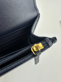 22A Pocket Twins Navy Caviar Wallet on Chain GHW