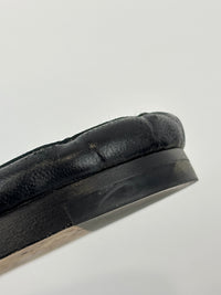 Amy Intrecciato Flat Sandals in Black Leather Size 39