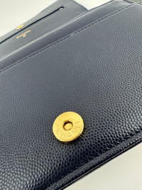 22A Pocket Twins Navy Caviar Wallet on Chain GHW