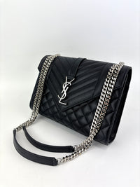 Metalesse Envelope Medium Black Grain de Poudre SHW - Glampot