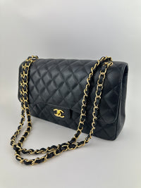 Classic Jumbo Black Caviar GHW