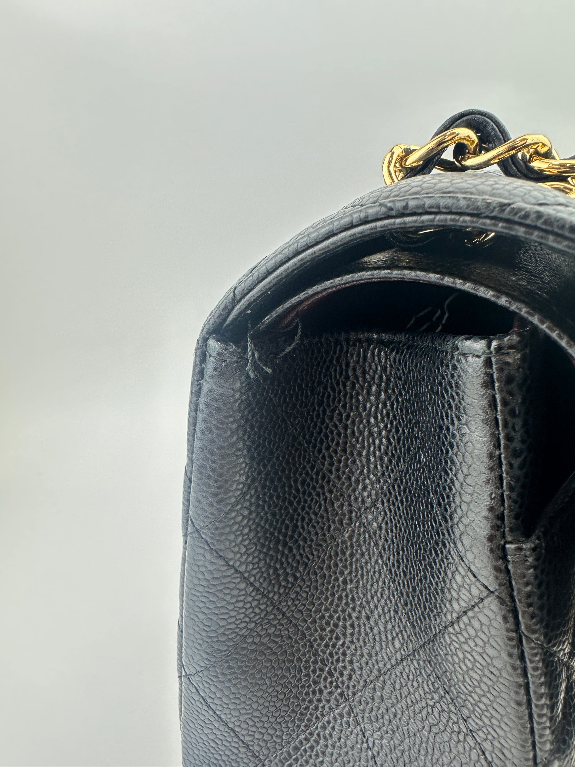 Classic Jumbo Black Caviar GHW