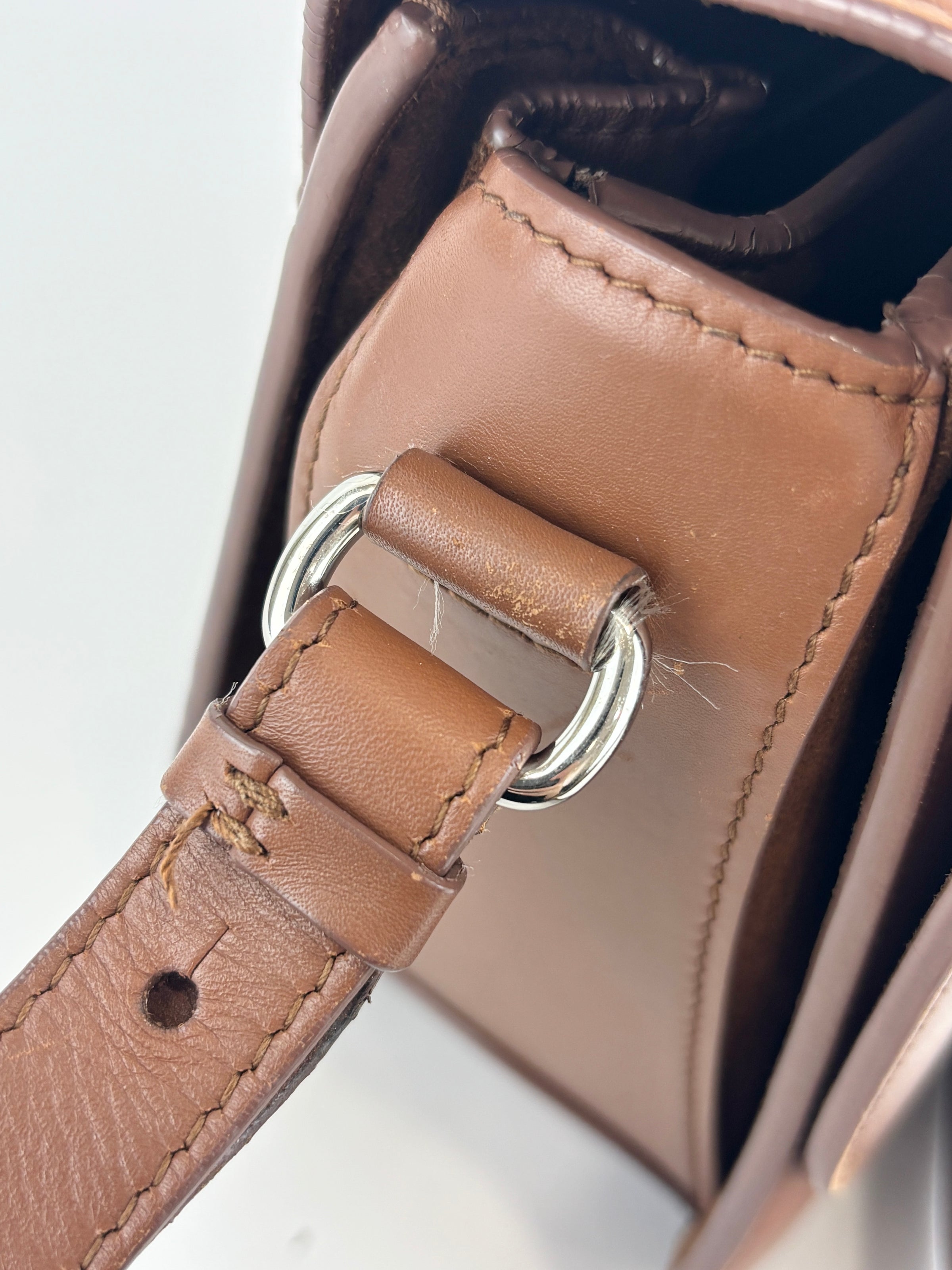 Artemis G. Canter Calfskin Crossbody Bag Cognac