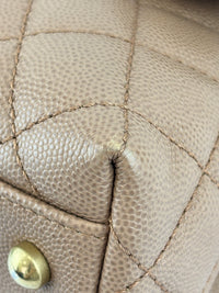 A92991 Coco Handle Medium 29cm in Brown Caviar with Lizard Handle GHW