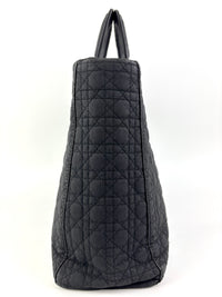 Medium Vintage Lady Dior Black Cannage Quilted Nylon Bag - Glampot