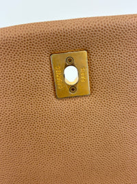 A92991 Coco Handle Medium 29cm in Brown Caviar with Lizard Handle GHW