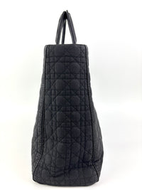 Medium Vintage Lady Dior Black Cannage Quilted Nylon Bag - Glampot