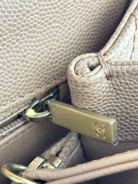 A92991 Coco Handle Medium 29cm in Brown Caviar with Lizard Handle GHW