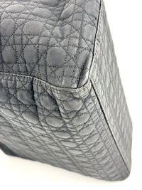 Medium Vintage Lady Dior Black Cannage Quilted Nylon Bag - Glampot