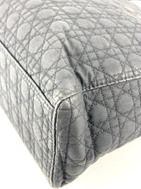 Medium Vintage Lady Dior Black Cannage Quilted Nylon Bag - Glampot