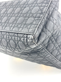 Medium Vintage Lady Dior Black Cannage Quilted Nylon Bag - Glampot