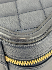 Medium Filigree Vanity Case in Navy Blue Quilted Caviar GHW